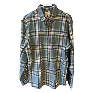 Vintage Red Head Brand Co. Men Size M Gray Plaid Shirt Button Up Long Sleeve